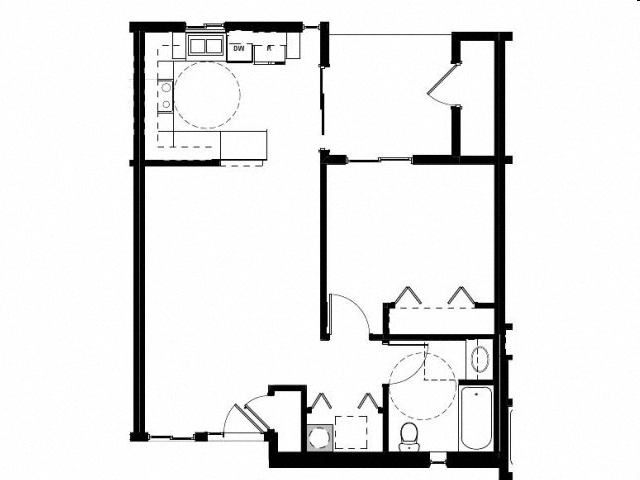 Floor plan for 2 beds, 2 baths, 1192 sqft